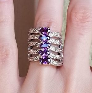 🆕️S925(Sz6/7)Vintage Style Purple AMETHYST Ring